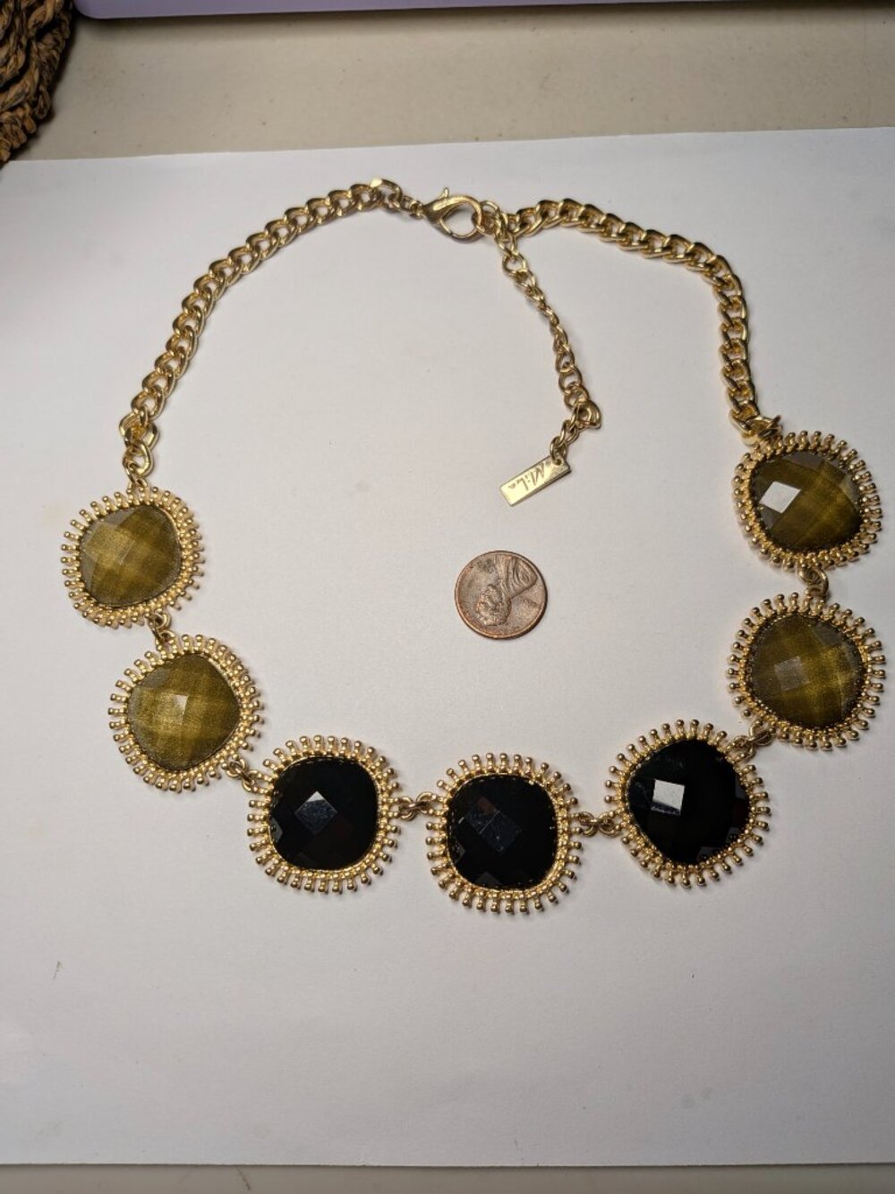 Mila Vintage Gold Tone Statement Necklace